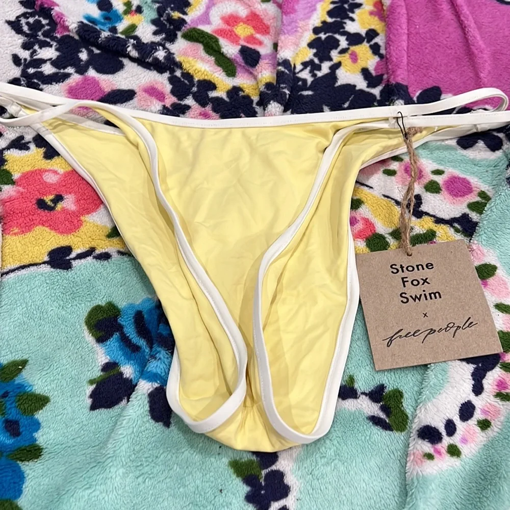 NWT Stone Fox Swim X Free People Banana Yellow Bikini Bottoms Z536-11_3